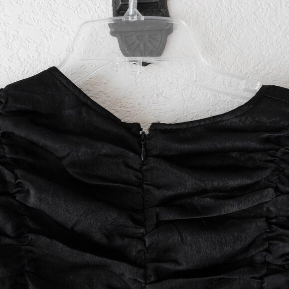 NWT H&M Dress Size Large Black Long Sleeve Gathered Party Cocktail Whimsigoth - Picture 6 of 7